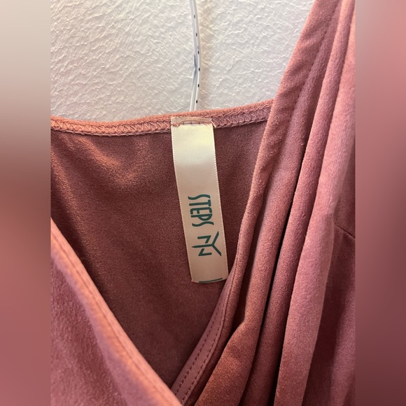 New Pink Suede Dress Mini Sleeveless Date Night Cocktail Spring Summer - Picture 11 of 11